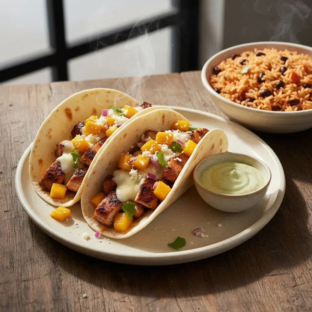 Blackened Chicken Mango Tacos