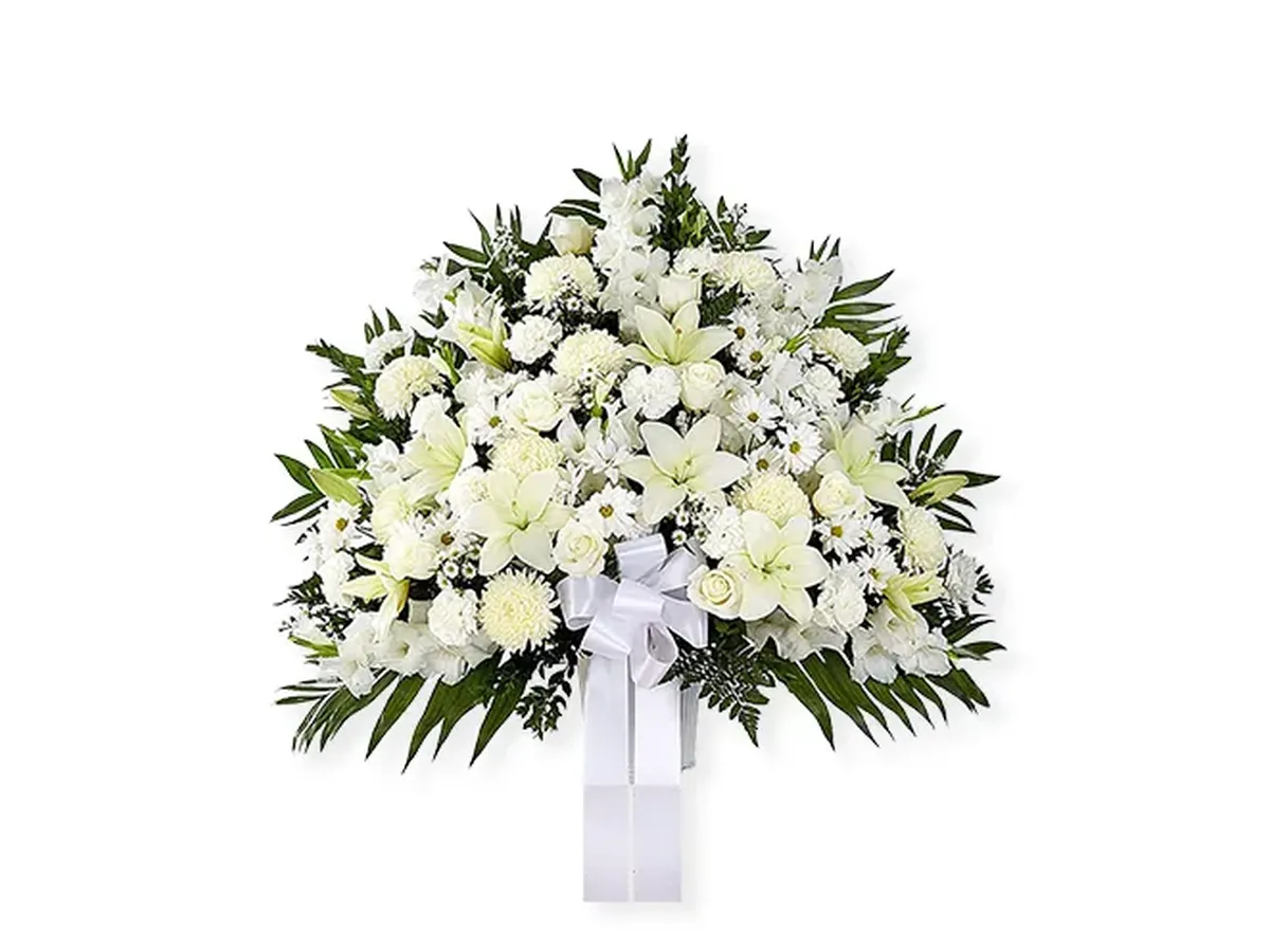 White Memorial Basket