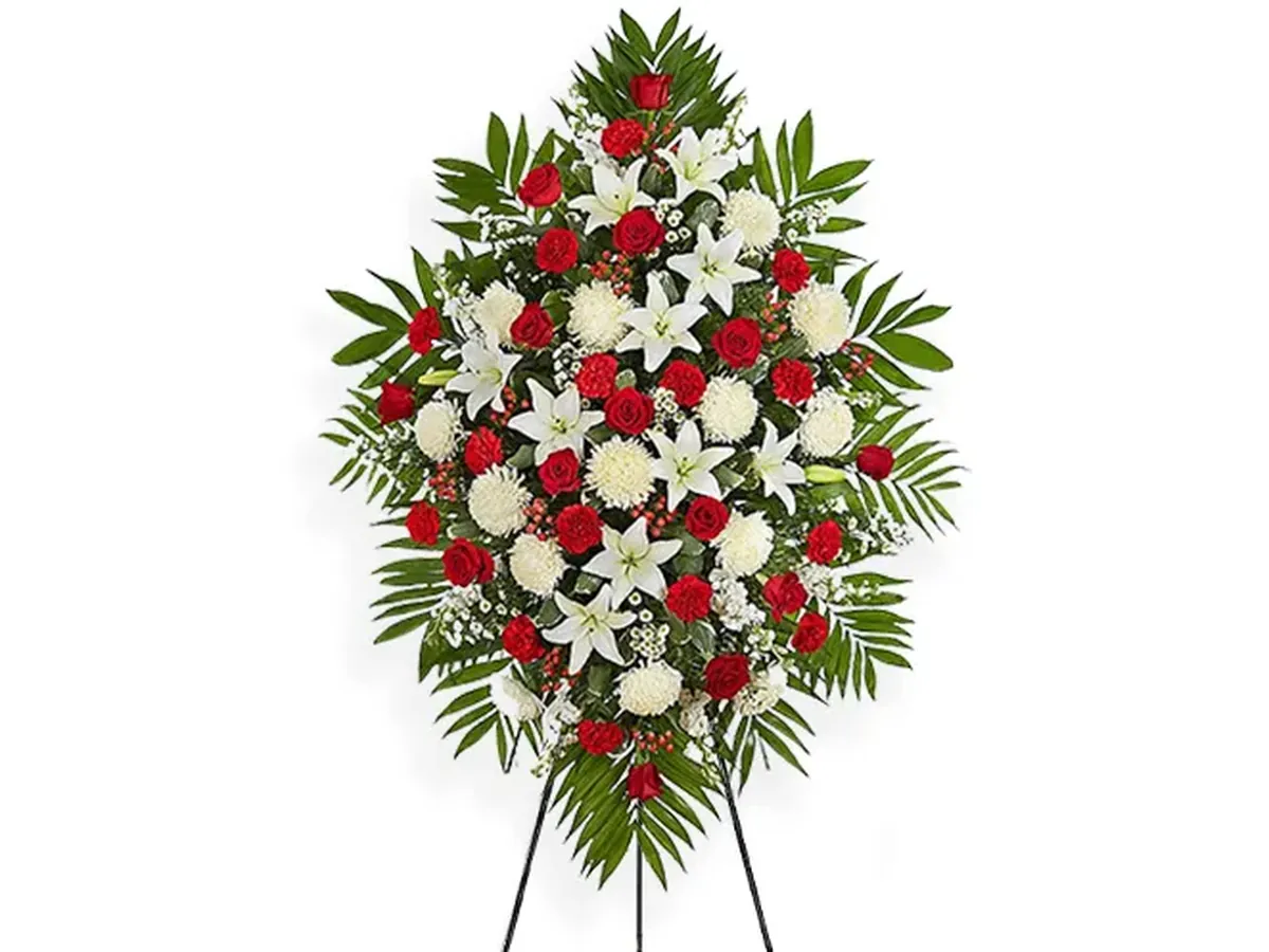 Red and White Standing Spray