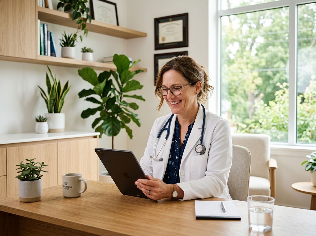 A doctor in a bright clinic